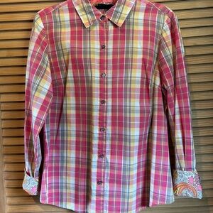 Multicolor Plaid Shirt with paisley accent